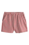 Next Stripe Cotton French Terry Shorts In Red