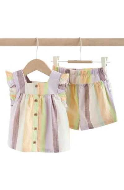 Next Babies'  Stripe Frill Top & Shorts Set In Multi