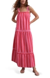 Next Stripe Maxi Dress In Pink