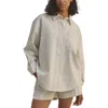 Next Stripe Oversize Button-up Shirt In White