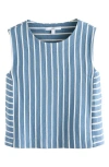 Next Stripe Sleeveless Cotton Terry Top