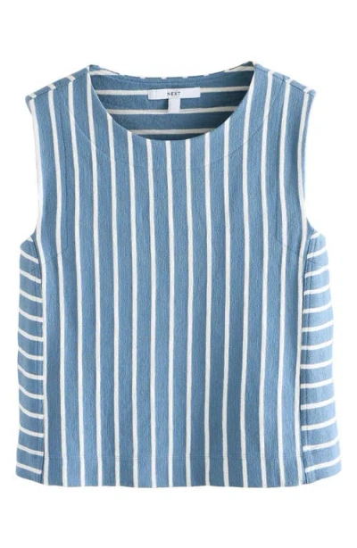 Next Stripe Sleeveless Cotton Terry Top