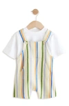 Next Striped Jersey Dungaree Set In Neutral