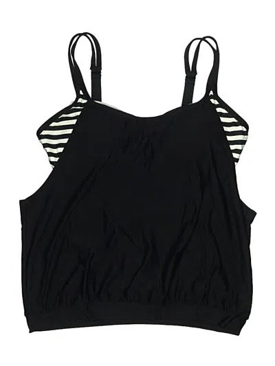 Pre-owned Next Swimsuit Top Black Stripes Pattern Swimwear