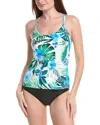 Next Third Eye 3 Rem Shirred Tankini In Multi