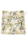 Next Tropical Print Linen Blend Wrap Miniskirt