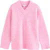 Next V-neck Ribbed Sweater In Pink