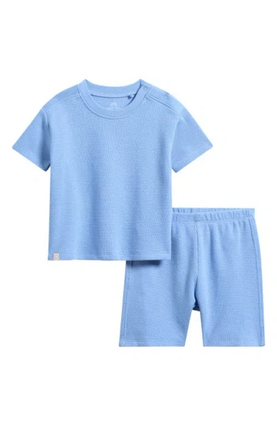 Next Babies'  Waffle Knit T-shirt & Shorts Set In Blue