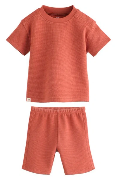 Next Babies'  Waffle Knit T-shirt & Shorts Set In Brown