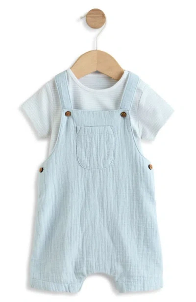Next Babies'  Woven Crinkle Short Romper In Blue