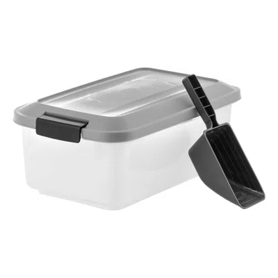 Nextee 11 Lbs. Airtight Pet Food Container Dog Cat Food Storage Bin Treat Box In Gray