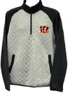 Nfl Apparel Men's Cincinnati Bengals 1/4-zip Pullover In Grey In Grey