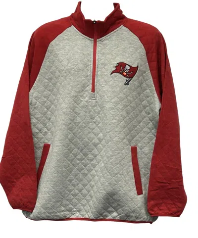Nfl Apparel Men's Tampa Bay Buccaneers 1/4-zip Pullover In Grey