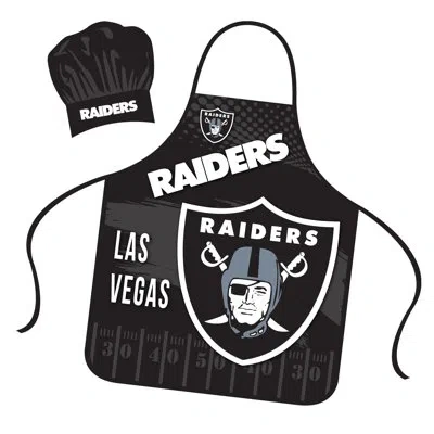 Nfl Apron & Chef Hat Set - Las Vegas Raiders In Black