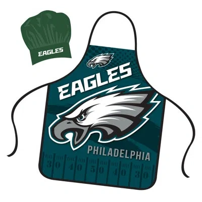 Nfl Apron & Chef Hat Set - Philadelphia Eagles In Green