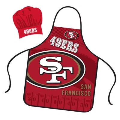 Nfl Apron & Chef Hat Set - San Francisco 49ers In Red