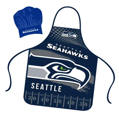 Nfl Apron & Chef Hat Set - Seattle Seahawks In Blue