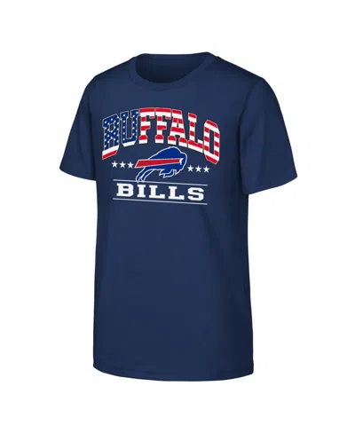 Nfl Kids' Big Boys And Girls Navy Buffalo Bills Americana Arch T-shirt In Blue