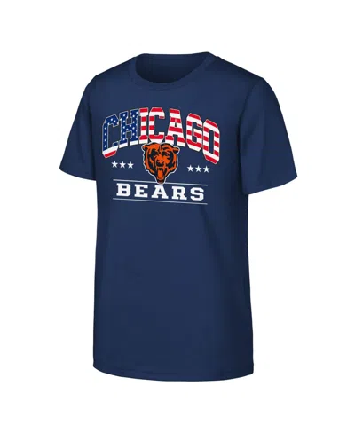 Nfl Kids' Big Boys And Girls Navy Chicago Bears Americana Arch T-shirt In Blue