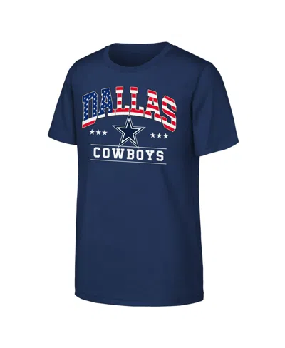 Nfl Kids' Big Boys And Girls Navy Dallas Cowboys Americana Arch T-shirt In Blue