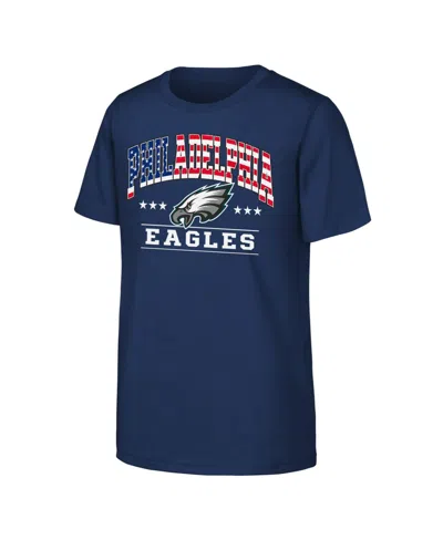 Nfl Kids' Big Boys And Girls Navy Philadelphia Eagles Americana Arch T-shirt In Blue