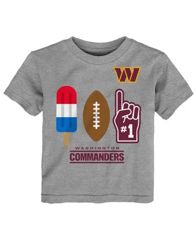 Nfl Babies' Boys' And Girls' 2t-5t Washington Commanders Americana Pop Screen-print T-shirt In Gray