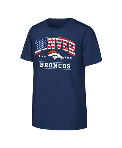 Nfl Kids' Boys' And Girls' Denver Broncos Americana Arch Patriotic T-shirt In Blue