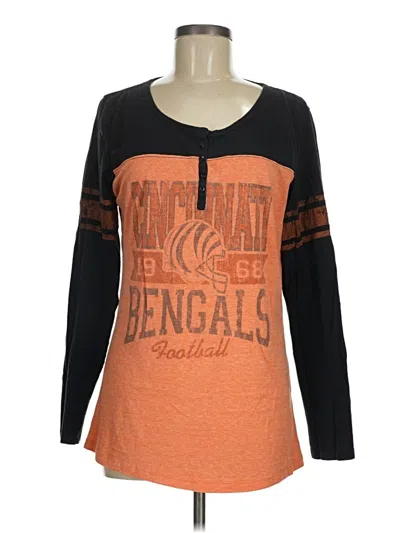 Pre-owned Nfl Long Sleeve Henley Shirt In Orange