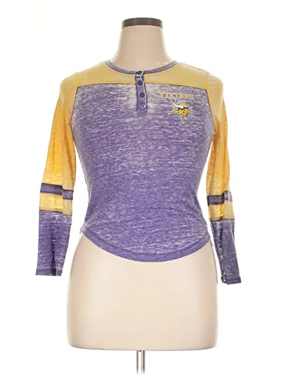 Pre-owned Nfl Long Sleeve Top Purple Mock Neckline Tops