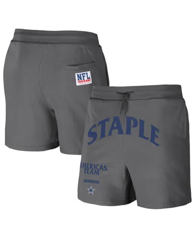 Nfl Properties Men's Nfl X Staple Gray Dallas Cowboys New Age Throwback Vintage-like Wash Fleece Short In Gray