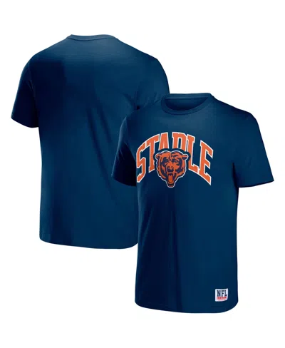 Nfl Properties Men's Nfl X Staple Navy Chicago Bears Lockup Logo Short Sleeve T-shirt