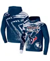 Nfl Properties Men's Nfl X Staple Navy Houston Texans Team Slogan All Over Print Pullover Hoodie In Navy