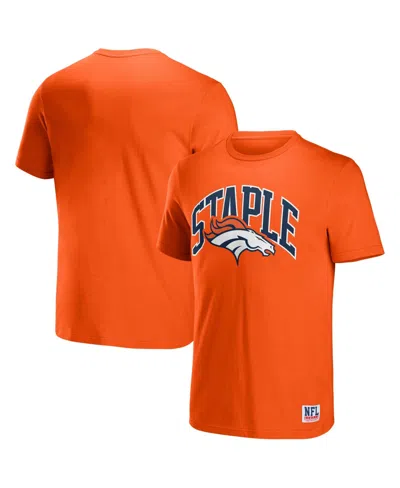 Nfl Properties Men's Nfl X Staple Orange Denver Broncos Lockup Logo Short Sleeve T-shirt