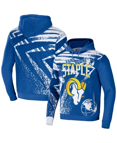 Nfl Properties Men's Nfl X Staple Blue Los Angeles Chargers Team Slogan All Over Print Pullover Hoodie In Royal