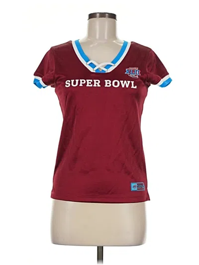 Pre-owned Nfl Short Sleeve Top Burgundy V-neck Tops