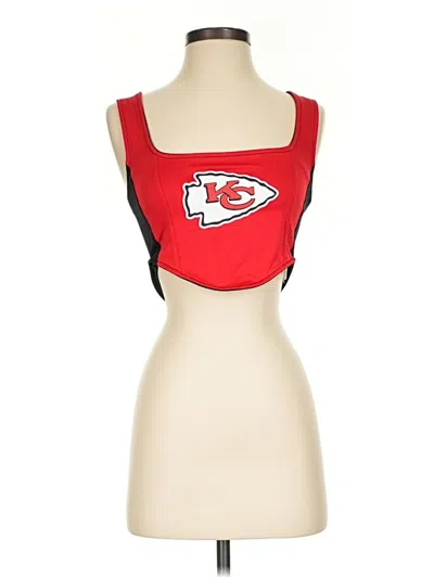 Pre-owned Nfl Sleeveless Top Red Strapless Neckline Tops