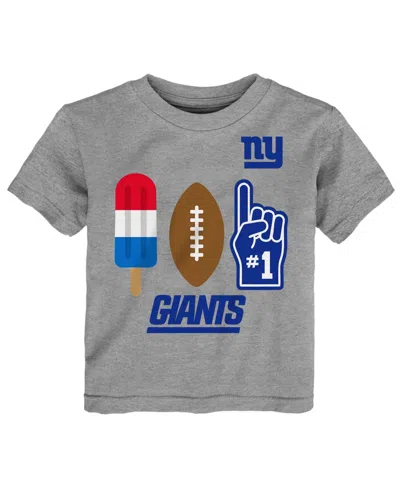 Nfl Babies' Toddler Heather Gray New York Giants Americana Pop T-shirt