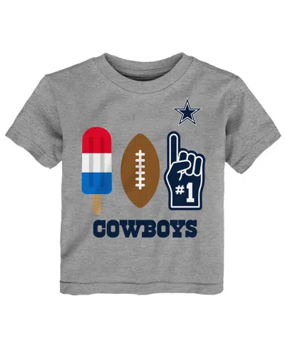 Nfl Babies' Toddler Heather Gray New York Giants Americana Pop T-shirt