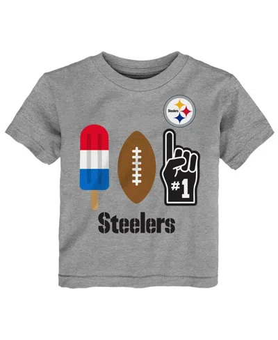 Nfl Babies' Toddler Heather Gray Pittsburgh Steelers Americana Pop T-shirt
