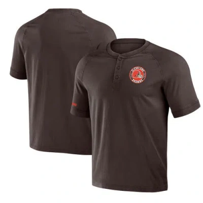 Nfl X Darius Rucker Collection By Fanatics Brown Cleveland Browns Washed Raglan Henley T-shirt