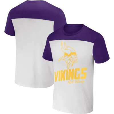 Nfl X Darius Rucker Collection By Fanatics Cream Minnesota Vikings Colorblocked T-shirt In Multi