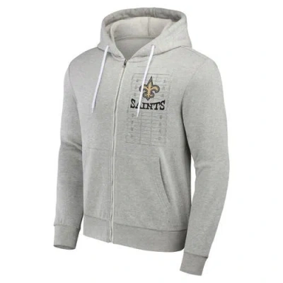 Nfl X Darius Rucker Collection By Fanatics Heather Gray New Orleans Saints Domestic Full-zip Hoodie