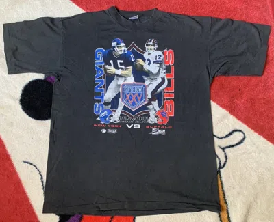 Pre-owned Nfl X Salem Sportswear 1991 New York Giants Vs Buffalo Bills Super Bowl In Black