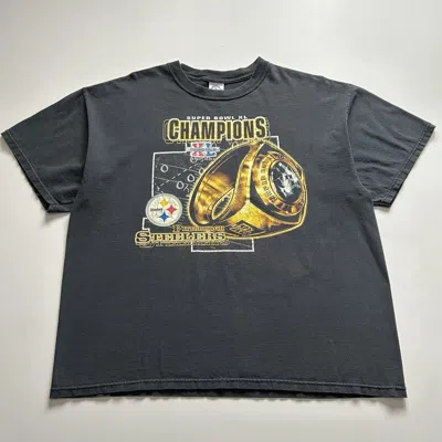 Pre-owned Nfl X Vintage Y2k Pittsburgh Steelers Nfl Super Bowl T Shirt Xl In Black