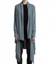 Nfp Long Sleeve Wrap Snap Tunic Sweater/dress In Mist Grey In Blue