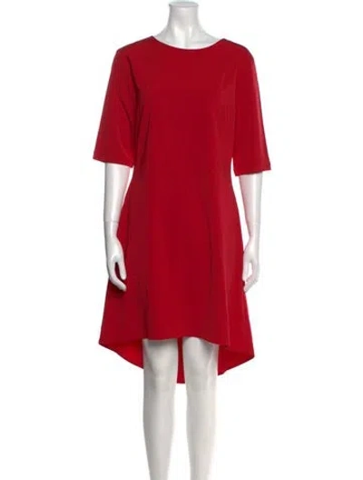 Pre-owned Nha Khanh Bateau Neckline Knee-length Dress In Red