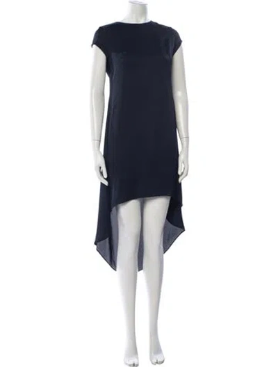 Pre-owned Nha Khanh Bateau Neckline Midi Length Dress In Blue