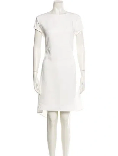 Pre-owned Nha Khanh Bateau Neckline Midi Length Dress In White