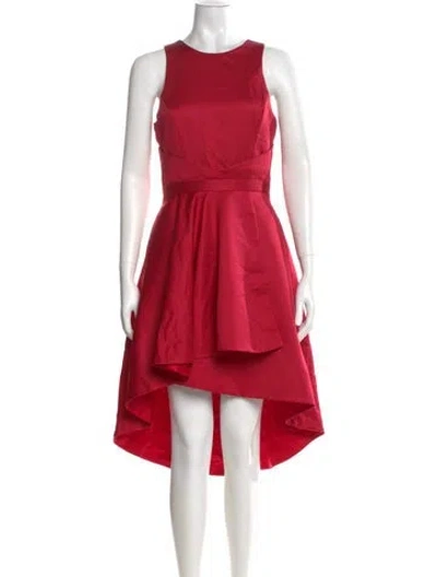 Pre-owned Nha Khanh Crew Neck Knee-length Dress In Red