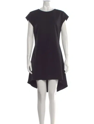 Pre-owned Nha Khanh Crew Neck Mini Dress In Black